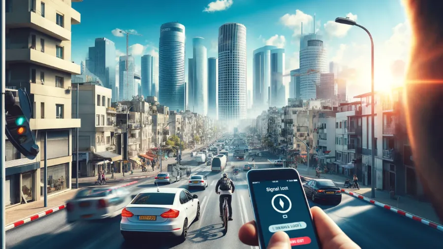 שיבוש בקליטת GPS בתל אביב